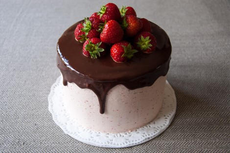 Strawberry and Ganache Glaze Cake Recipe – Baked by Jane
