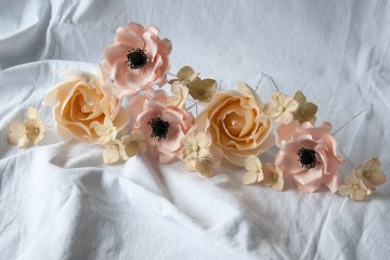 Photograph of Vintage Cake Decorated with Rose and Anemone Flowers  baked by Jane.