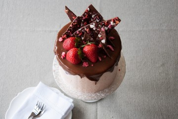 Photograph of Triple Chocolate Strawberry Cake baked by Jane.