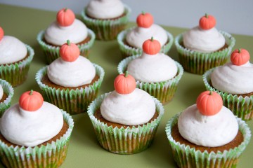 Photograph of Halloween Spiced Pumpkin Cupcakes baked by Jane.