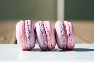 Photograph of Strawberry and White Chocolate Macarons baked by Jane.
