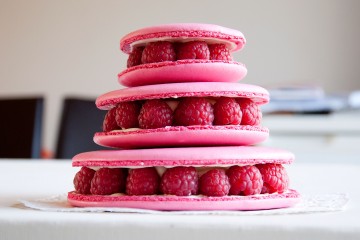 Photograph of Three Tiered Macaron baked by Jane.