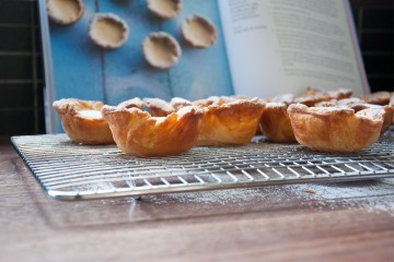 Photograph of Portuguese Custard Tarts baked by Jane.