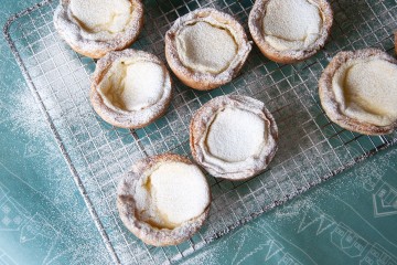 Photograph of Easter Portugese Custard Tarts baked by Jane.